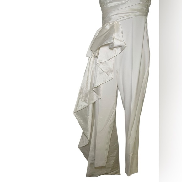 Jay Godfrey White Strapless Asymmetrical Ruffle Jumpsuit NWT Size 0 | Bridal Sho - Picture 3 of 7